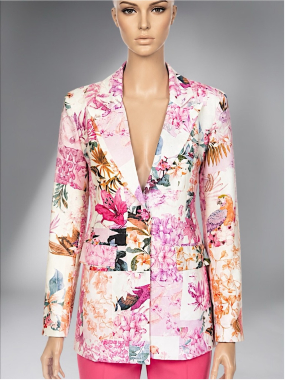 Floral Vintage-Inspired Linen Blend Blazer – Size M - Picture 4 of 10